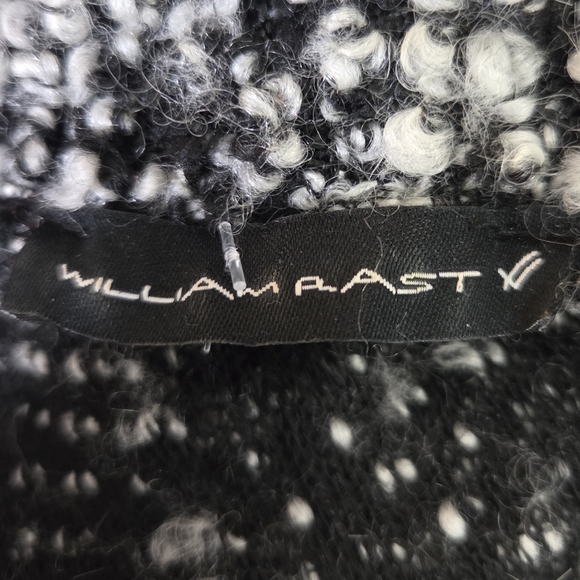 William Rast Flocked Wool Blend Open Cardigan With Leather Look Cuffs Small - Picture 6 of 6